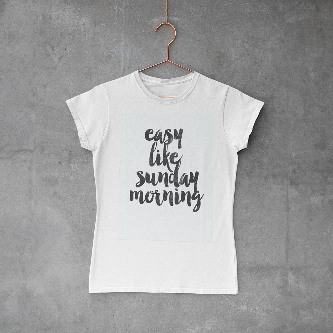 Camiseta Baby Look - Easy Like Sunday Morning