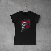 Camiseta Baby Look - Flowers And Bones