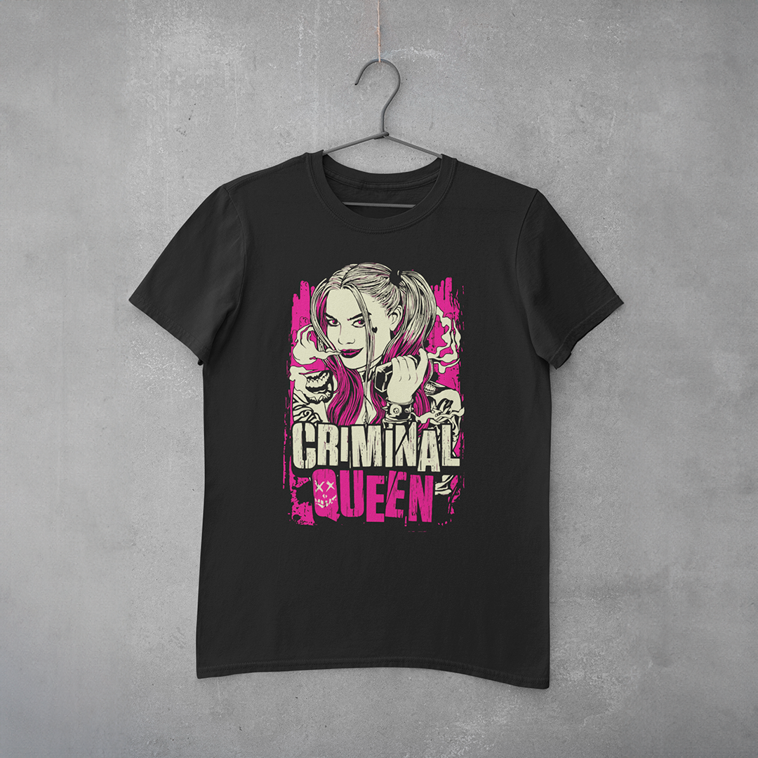 Camiseta Estampa Arlequina - Criminal Queen